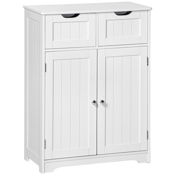 kleankin 23.5-in W x 32.25-in H x 11.75-in D White MDF Freestanding Linen Cabinet