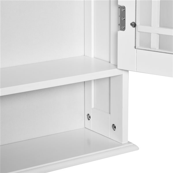 kleankin 22.25in W x 23.75in H x 7in D White Composite Wall Mount