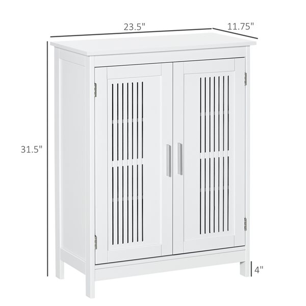 kleankin 23.5-in W x 31.5-in H x 11.75-in D White MDF Freestanding Linen Cabinet