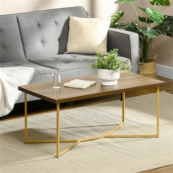 HOMCOM Brown Composite Coffee Table