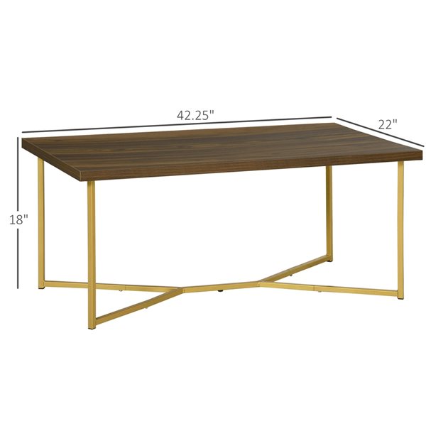 HOMCOM Brown Composite Coffee Table
