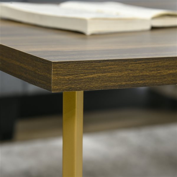 HOMCOM Brown Composite Coffee Table