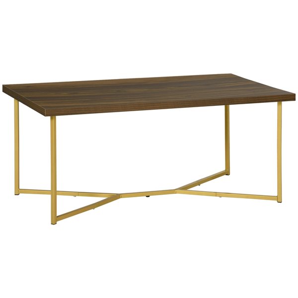 HOMCOM Brown Composite Coffee Table