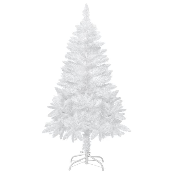 Arbre de Noël pin artificiel HomCom blanc charnu de 4 pi sur pied