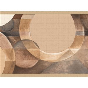 Bordure de papier peint autoadhésive par Dundee Deco de 7 po, brun et beige