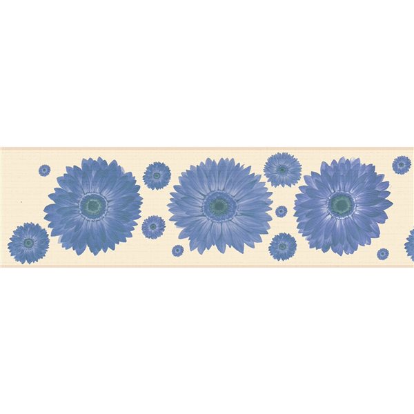 Dundee Deco 7-in Blue/Beige Self-Adhesive Wallpaper Border