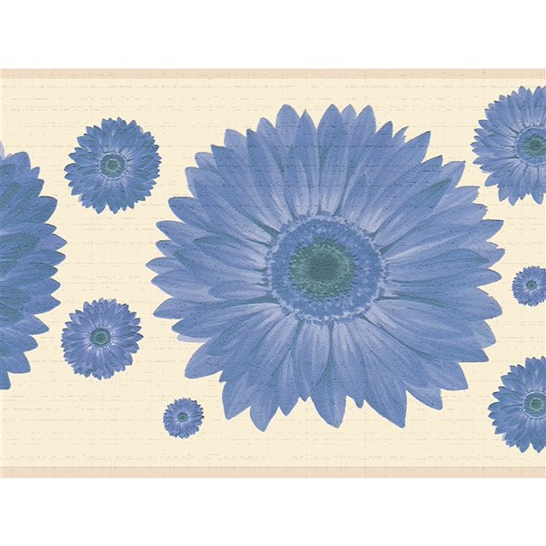 Dundee Deco 7-in Blue/Beige Self-Adhesive Wallpaper Border
