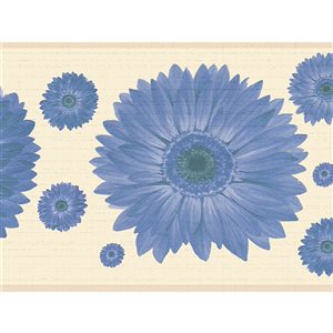 Dundee Deco 7-in Blue/Beige Self-Adhesive Wallpaper Border