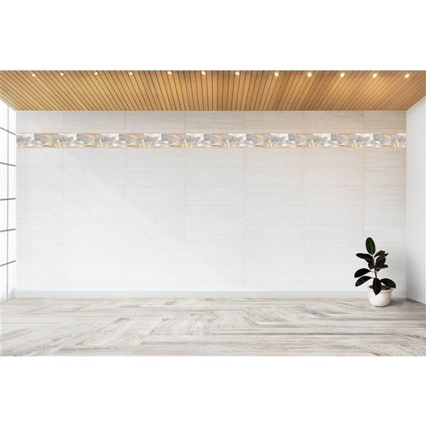 Dundee Deco 7-in Beige/Blue Self-Adhesive Wallpaper Border