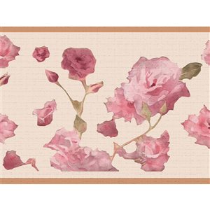 Dundee Deco 7-in Floral Pink Self-Adhesive Wallpaper Border