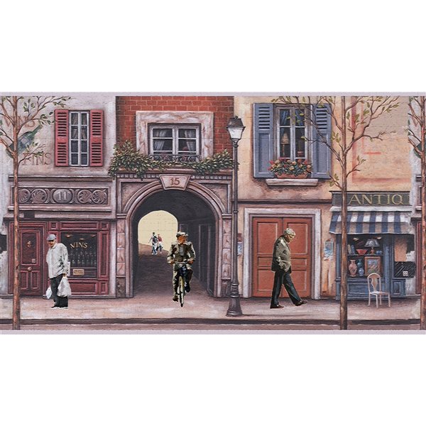 Dundee Deco 7-in Blue/Red Self-Adhesive Wallpaper Border