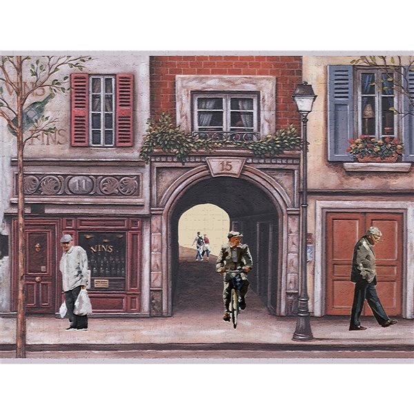 Dundee Deco 7-in Blue/Red Self-Adhesive Wallpaper Border