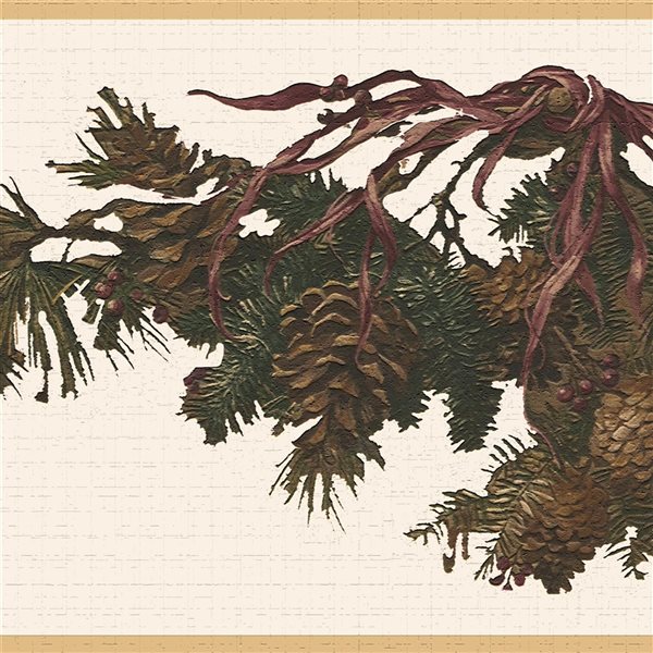 Dundee Deco 7-in Brown Green Self-Adhesive Wallpaper Border