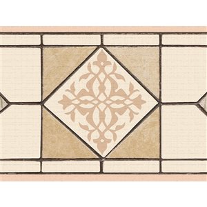 Bordure de papier peint autoadhésive par Dundee Deco de 7 po, beige/crème