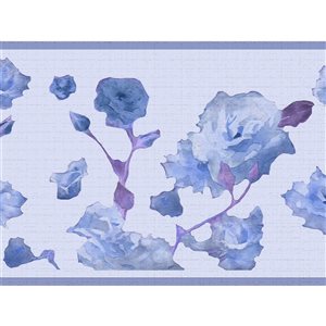 Dundee Deco 7-in Floral Blue Self-Adhesive Wallpaper Border