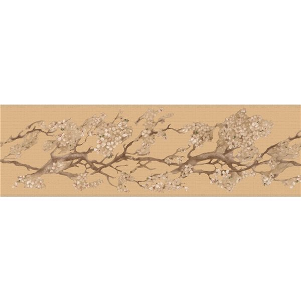 Dundee Deco 7-in Floral Brown and Beige Self-Adhesive Wallpaper Border