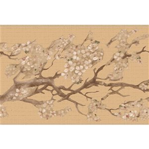 Dundee Deco 7-in Floral Brown and Beige Self-Adhesive Wallpaper Border