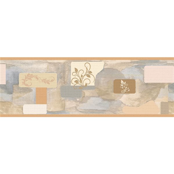 Dundee Deco 7-in Brown/Blue Self-Adhesive Wallpaper Border