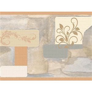 Dundee Deco 7-in Brown/Blue Self-Adhesive Wallpaper Border