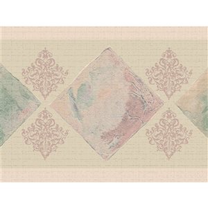 Dundee Deco 7-in Abstract Pink/Green Self-Adhesive Wallpaper Border