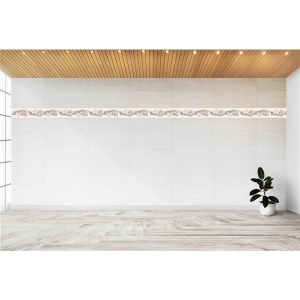 Dundee Deco 7-in Grey/Brown Self-Adhesive Wallpaper Border