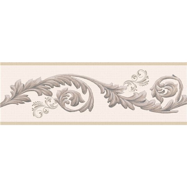 Dundee Deco 7-in Grey/Brown Self-Adhesive Wallpaper Border