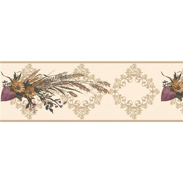 Dundee Deco 7-in Purple/Yellow Self-Adhesive Wallpaper Border