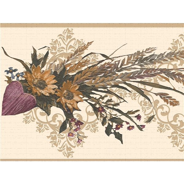 Dundee Deco 7-in Purple/Yellow Self-Adhesive Wallpaper Border