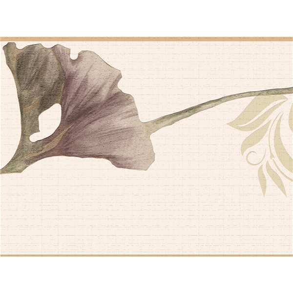 Dundee Deco 7-in Floral Green/Beige Self-Adhesive Wallpaper Border | RONA