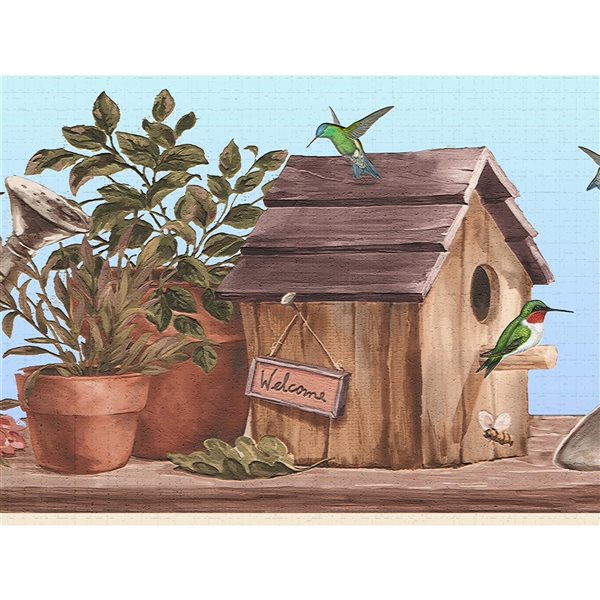 Dundee Deco 7-in Blue/Silver Self-Adhesive Wallpaper Border