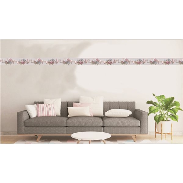 Dundee Deco 7-in Blue-Purple Self-Adhesive Wallpaper Border