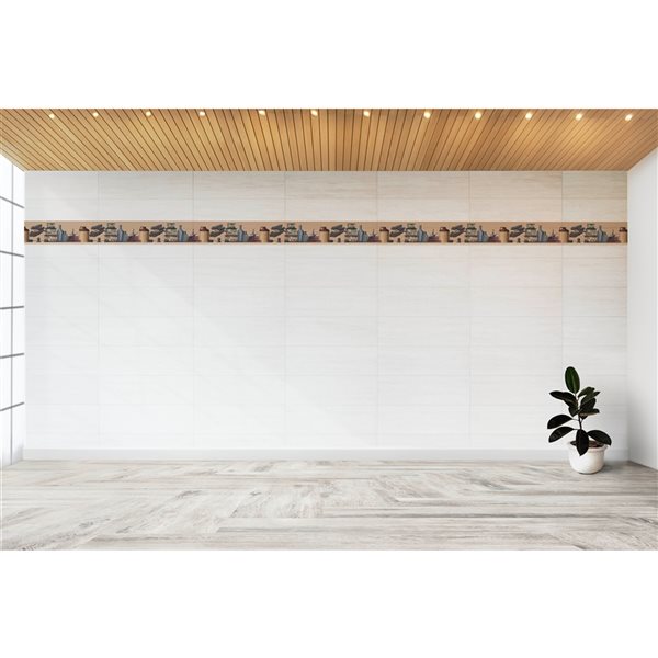 Dundee Deco 7-in Grey/Maroon Self-Adhesive Wallpaper Border