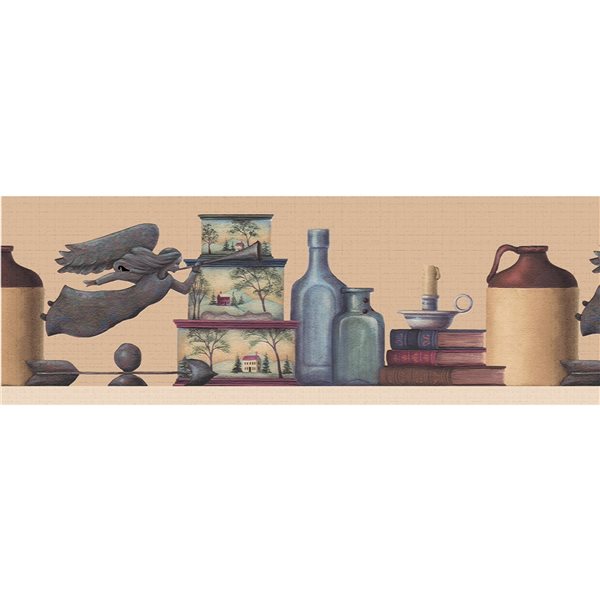 Dundee Deco 7-in Grey/Maroon Self-Adhesive Wallpaper Border