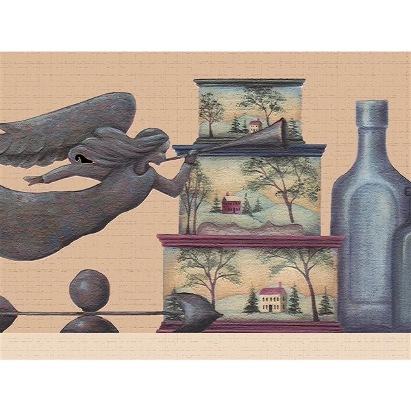 Dundee Deco 7-in Grey/Maroon Self-Adhesive Wallpaper Border