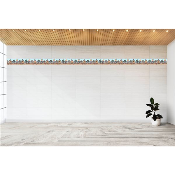 Dundee Deco 7-in Nature Red/Blue Self-Adhesive Wallpaper Border