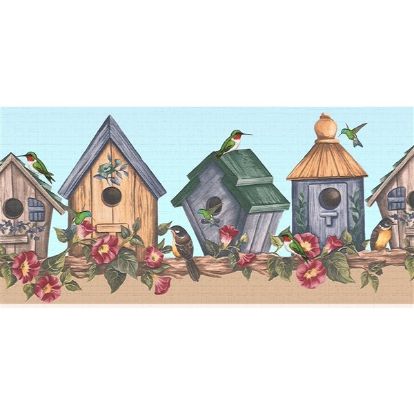 Dundee Deco 7-in Nature Red/Blue Self-Adhesive Wallpaper Border