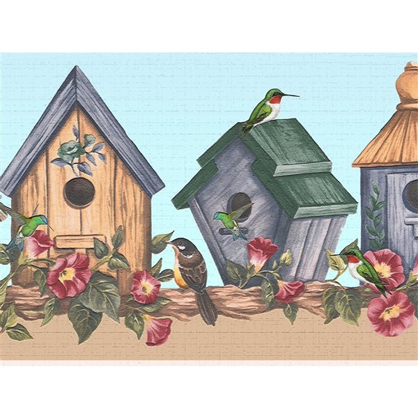 Dundee Deco 7-in Nature Red/Blue Self-Adhesive Wallpaper Border