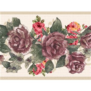 Dundee Deco 7-in Red/Pink Self-Adhesive Wallpaper Border