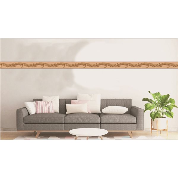 Dundee Deco 7-in Beige/Yellow Self-Adhesive Wallpaper Border