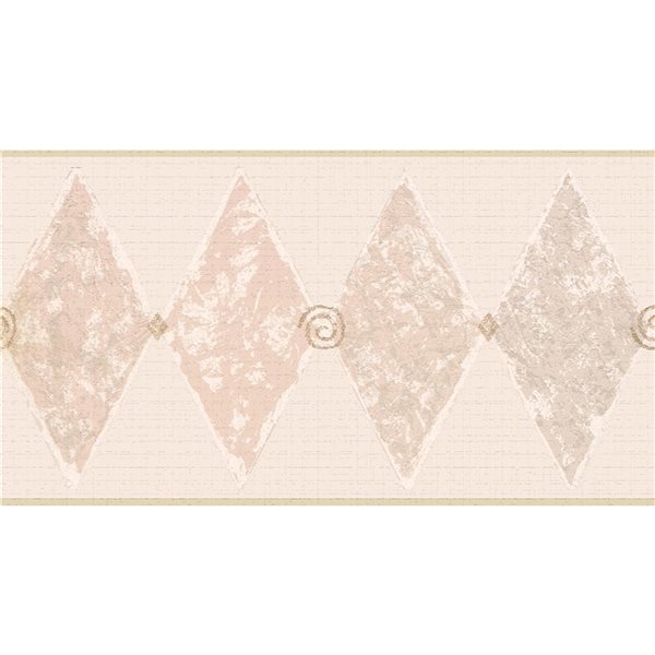 Dundee Deco 7-in Geometric Pink Self-Adhesive Wallpaper Border | RONA