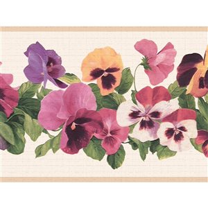 Dundee Deco 7-in Pink Purple Self-Adhesive Wallpaper Border