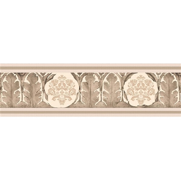 Dundee Deco 7-in Cream Beige Self-Adhesive Wallpaper Border