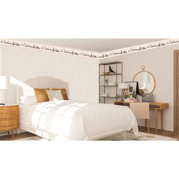 Dundee Deco 7-in Nature White/Green Self-Adhesive Wallpaper Border