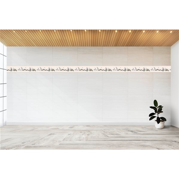 Dundee Deco 7-in Nature White/Green Self-Adhesive Wallpaper Border