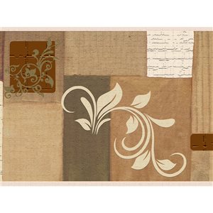 Dundee Deco 7-in Damask Brown Self-Adhesive Wallpaper Border