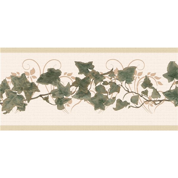 Dundee Deco 7-in Green and Beige Self-Adhesive Wallpaper Border
