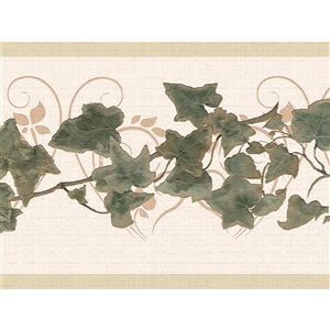 Dundee Deco 7-in Green and Beige Self-Adhesive Wallpaper Border
