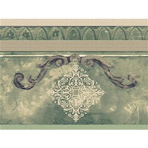 Dundee Deco 7-in Abstract Green Self-Adhesive Wallpaper Border