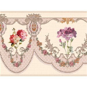 Dundee Deco 7-in Pink/Purple Self-Adhesive Wallpaper Border