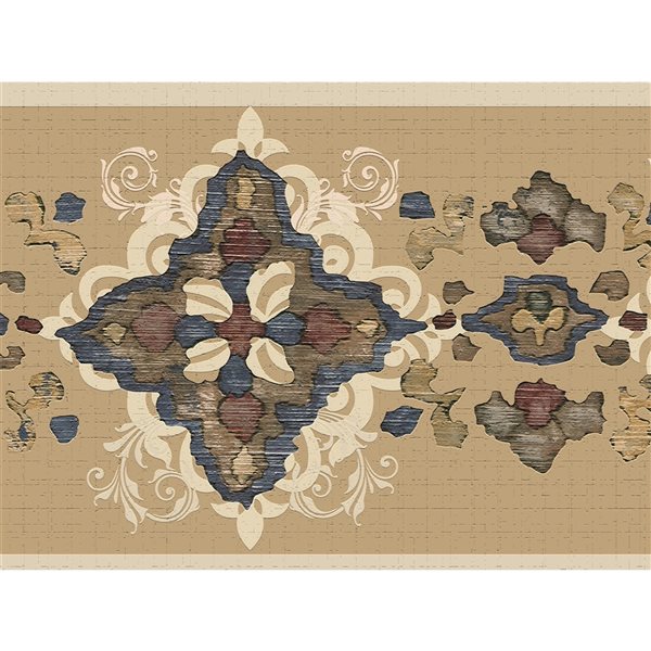 Dundee Deco 7-in Beige Self-Adhesive Wallpaper Border | RONA